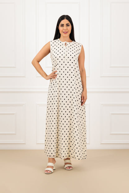 Sleeveless polka dress