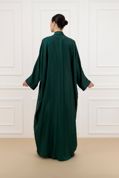 Shimmer Linen Abaya & Dress Set