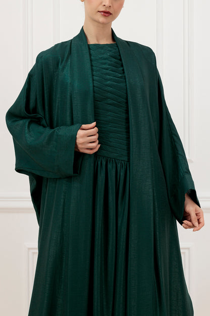 Shimmer Linen Abaya & Dress Set