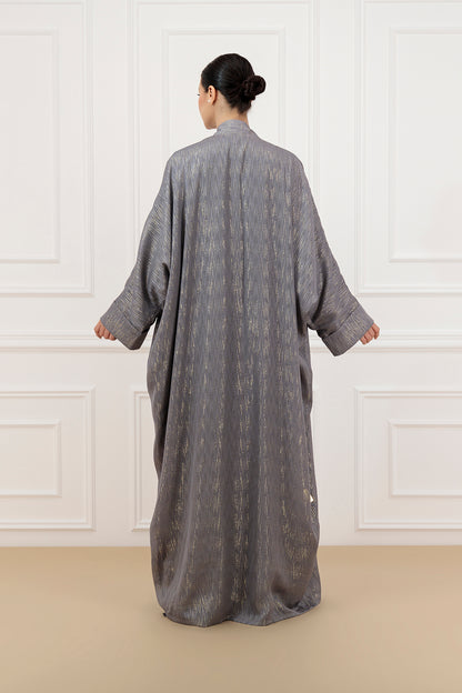 Gold line Chiffon Farasha abaya & Dress (SET)