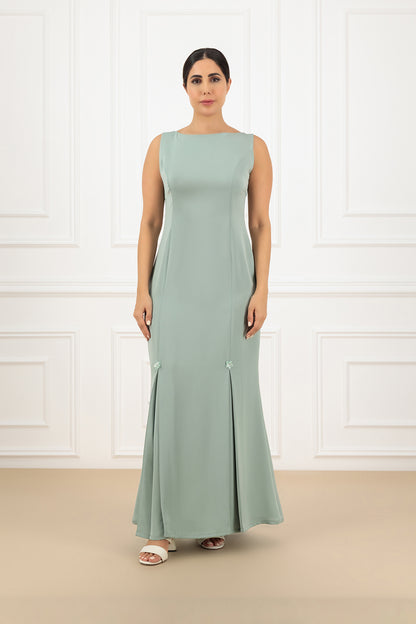 Elegant Floral Embossed Abaya and dress SET