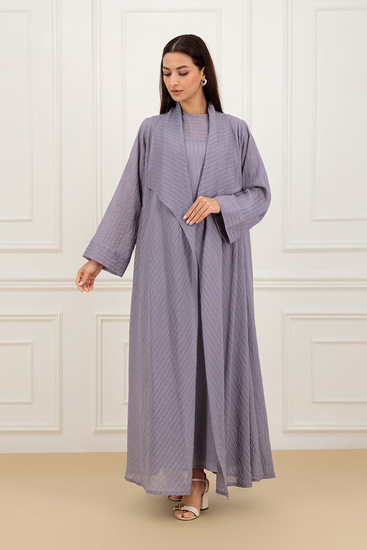 Striped organza fabric Abaya & Inner (SET)