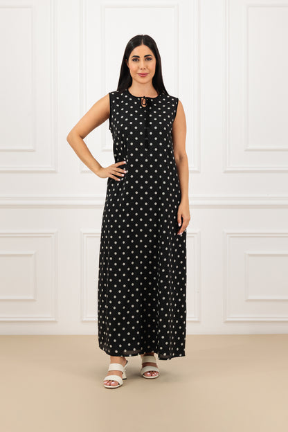 Sleeveless polka dress
