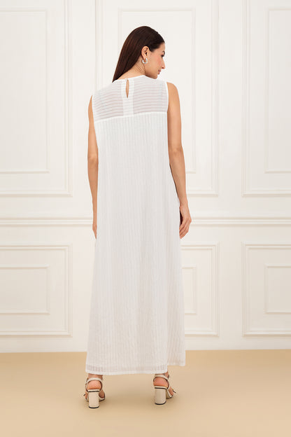 Striped organza fabric Abaya & dress (SET)