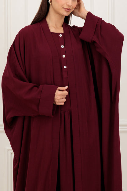 Bubble striped farasha Abaya