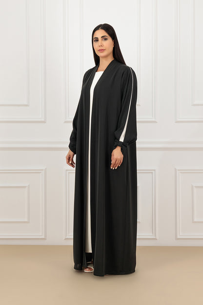 Bow Cuff Two-Tone Sleeve & Back Abaya