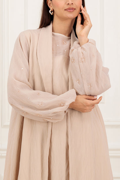 Classic organza abaya with embellishment Abaya and dress (SET)