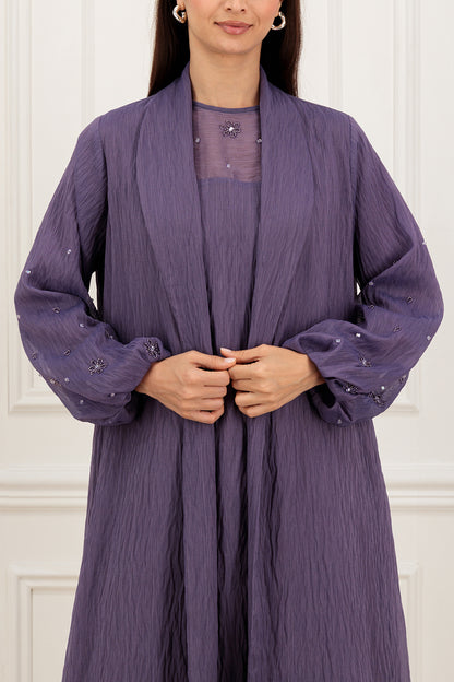 Classic organza abaya with embellishment