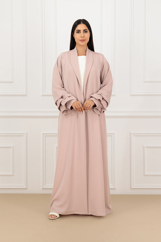 Artisan Pleated Sleeves Collared Abaya
