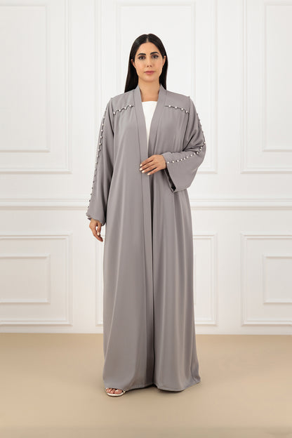 Pearl button abaya