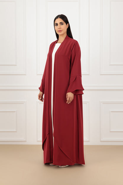 Overlapped Layered Sleeve & Hem Abaya