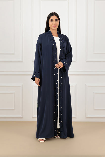 Embroidered pearl detail abaya