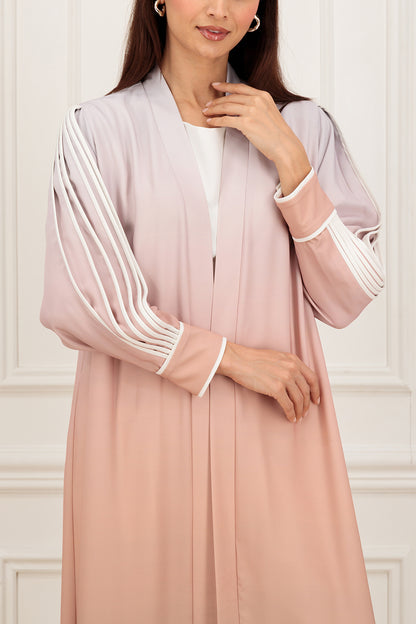 Contrast piping sleeves abaya