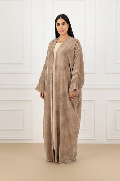 Textured Velvet Farasha Abaya