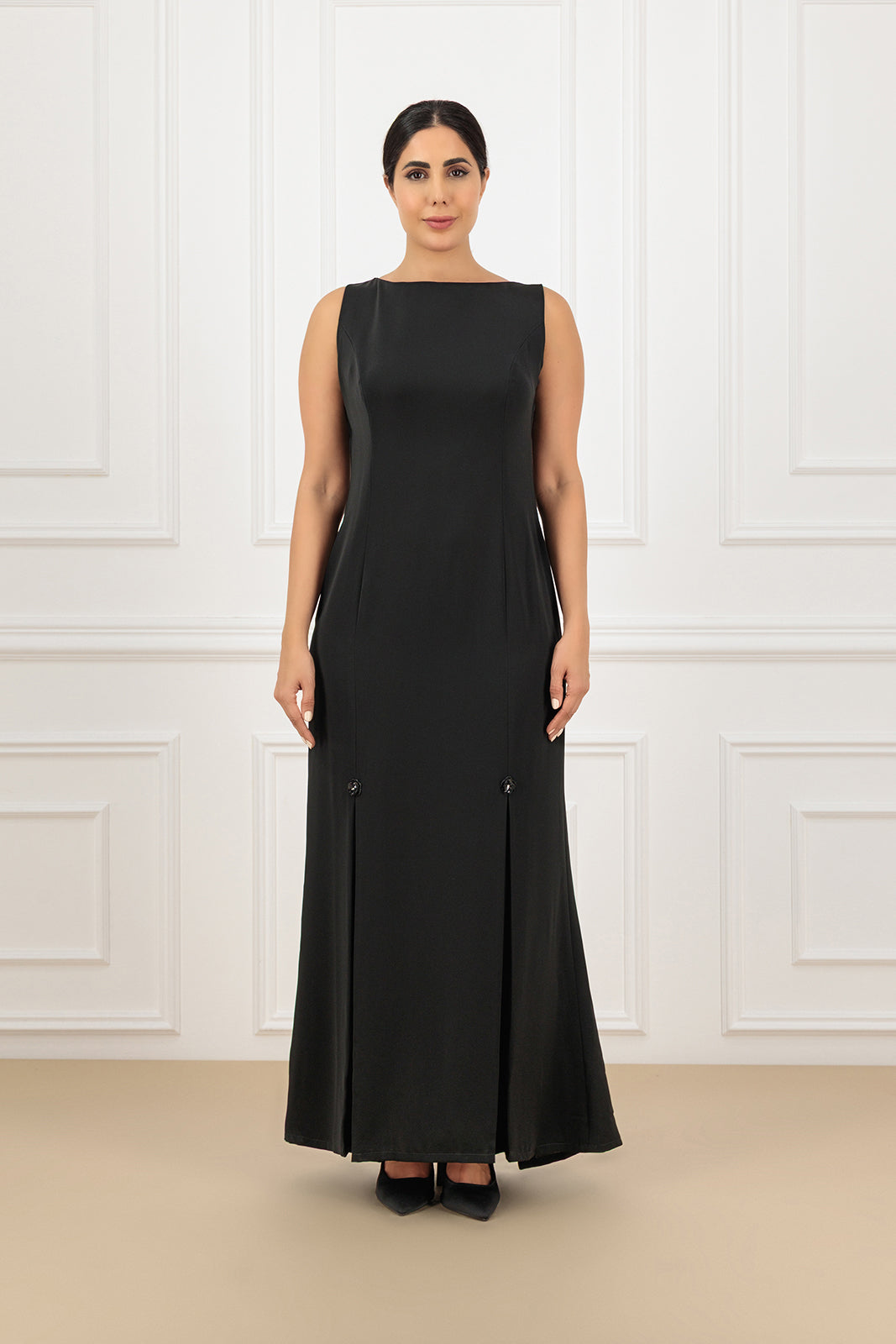 Elegant Floral Embossed Abaya and dress SET