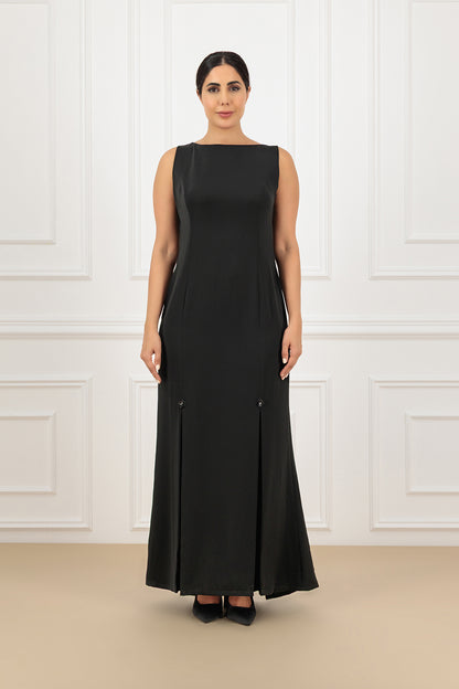 Elegant Floral Embossed Abaya and dress SET