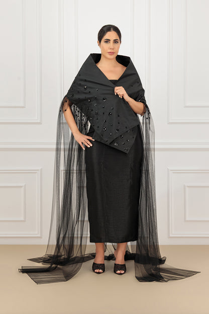 Embroidered Cape Wedding Abaya