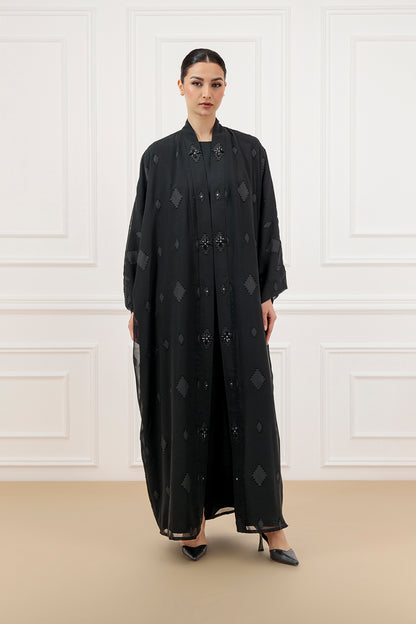 Diamond chiffon abaya
