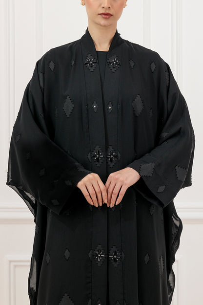Diamond chiffon abaya