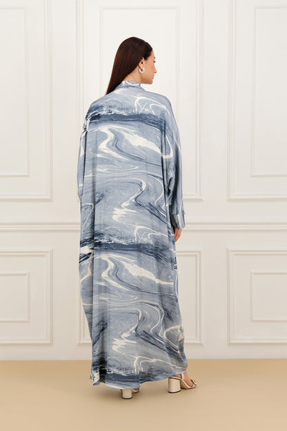 Printed Italian silk Farasha cut