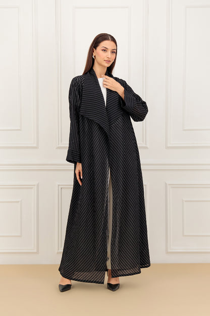 Striped organza fabric Abaya & dress (SET)