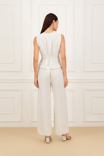 Back elastic vest and elegant trouser with pockets (SET)