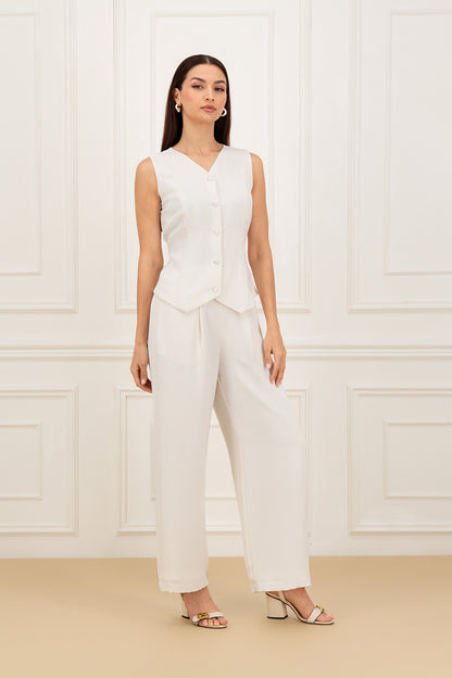 Back elastic vest and elegant trouser with pockets (SET)