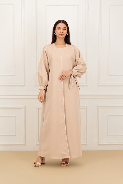 Classic textured bow sleeves abaya