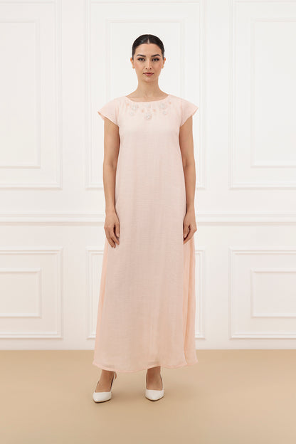 Thread Organza Abaya  and Dress Set