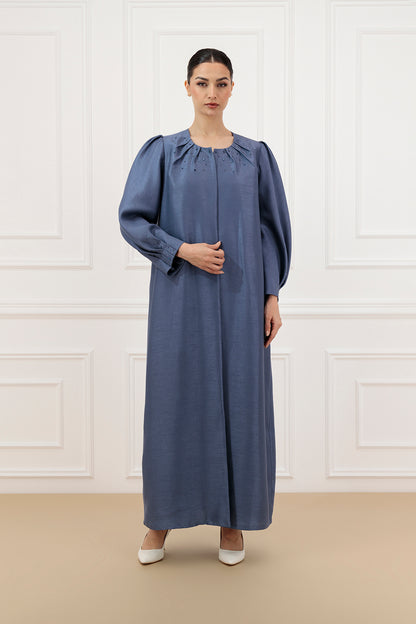 Beaded Shantung abaya