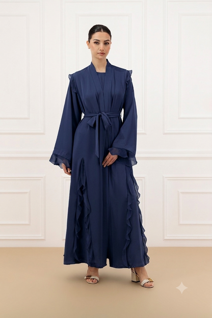 Chiffon ruffled Abaya