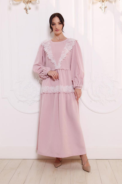 Pale pink crinkled dress