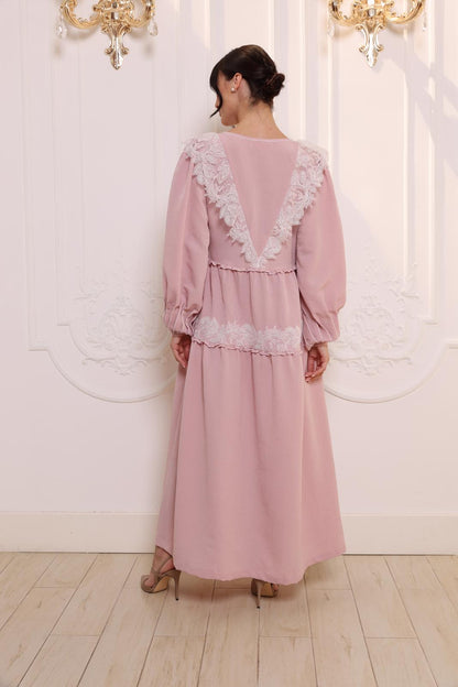 Pale pink crinkled dress