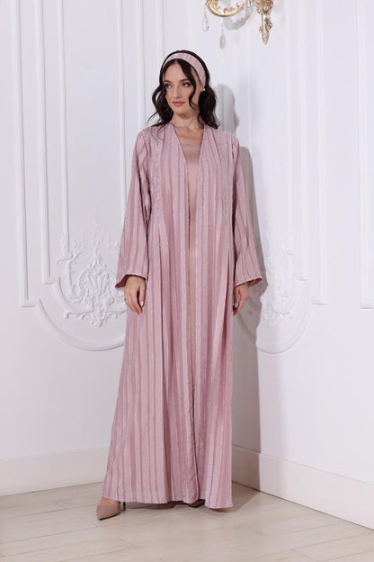 Light pink Georgette abaya