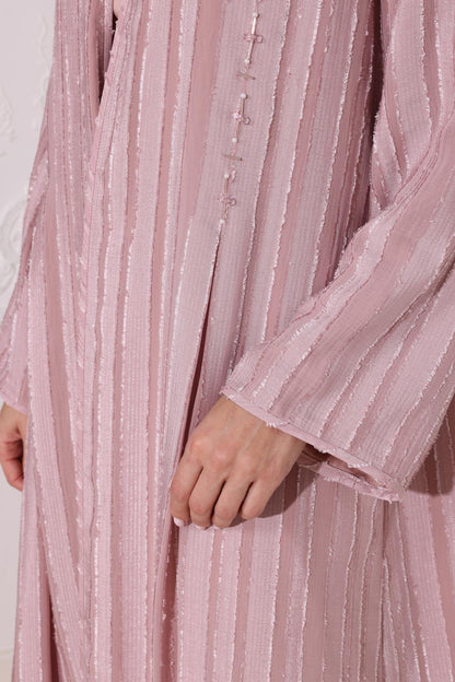 Light pink Georgette abaya