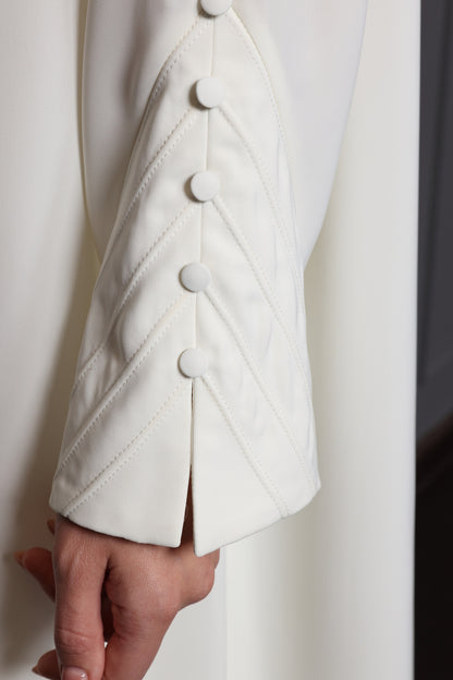 Round neck Abaya with button details and a set of V neck dress