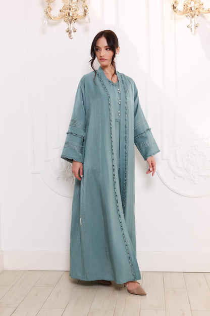Green shimmer abaya