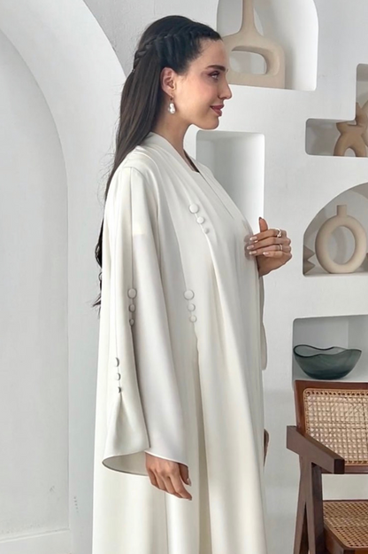Abaya With Single Pleats Detail