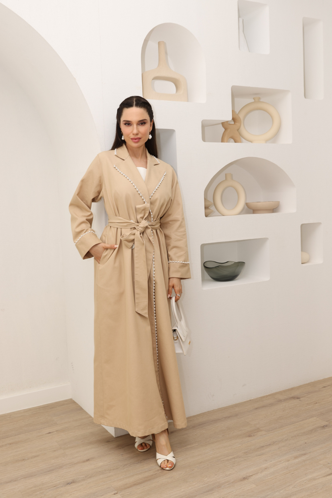 Pearl Denim trench coat