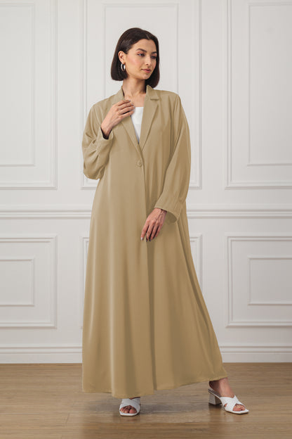 Coat-style Abaya with pleats on the back
