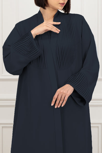 Single pleated on the front and sleeves Abaya