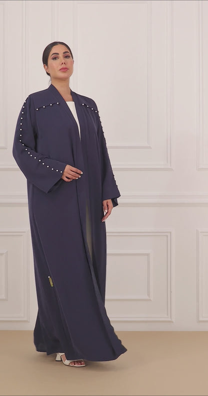 Pearl button abaya