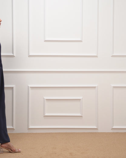 Stone pleated detail dress