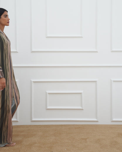 Freesize printed farasha abaya