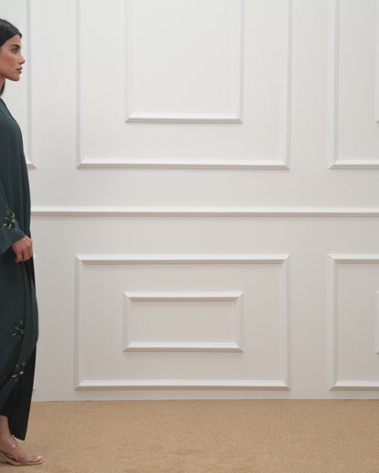 Embroidered floral abaya