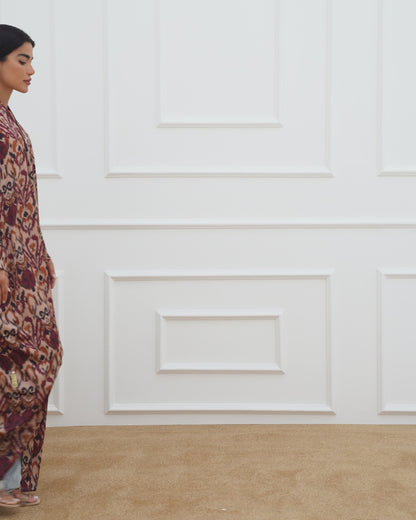 Freesize printed farasha abaya