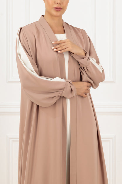 Bow Cuff Two-Tone Sleeve & Back Abaya
