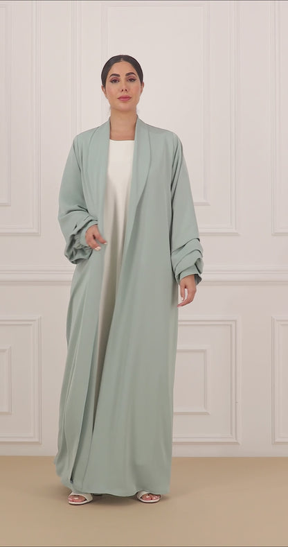 Artisan Pleated Sleeves Collared Abaya