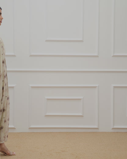 Floral Abaya & Corset Dress Set