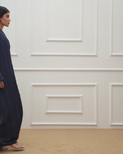 Stripe Silk Farasha Abaya Set